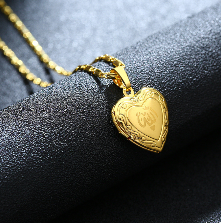 Heart shaped Allah necklace