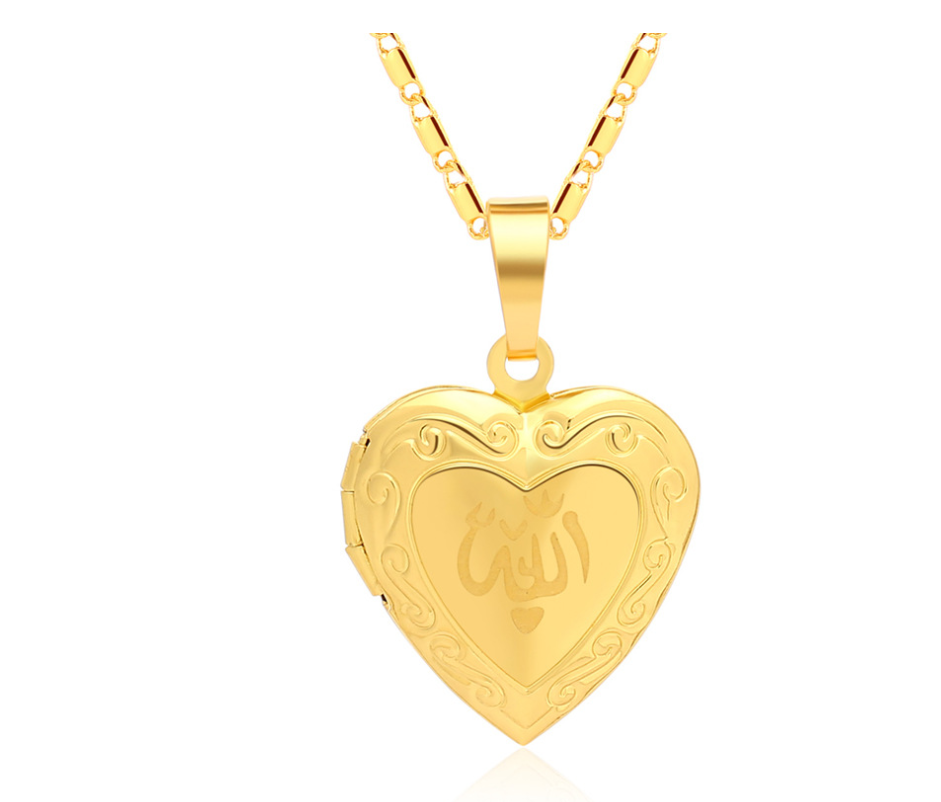 Heart shaped Allah necklace