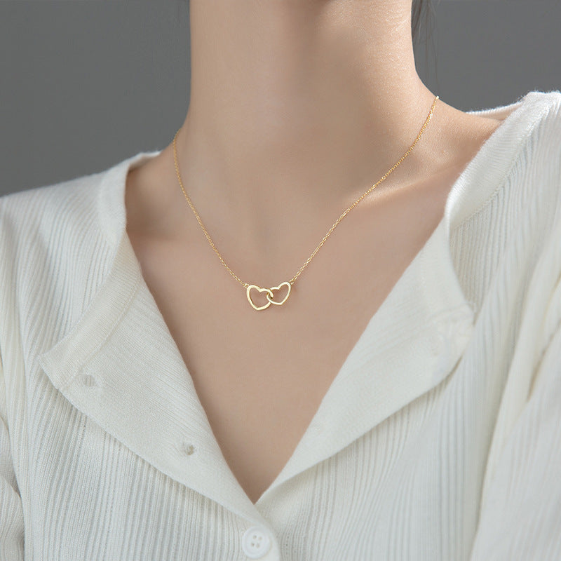 Double heart necklace