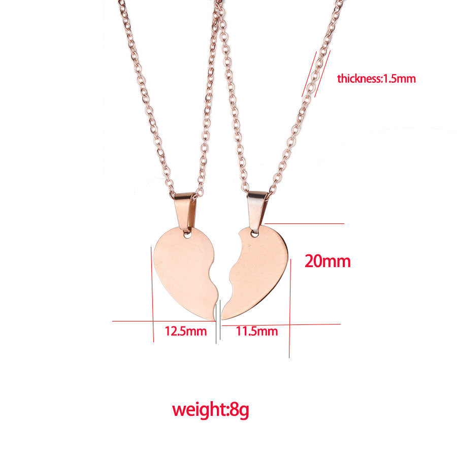 Stainless Steel Love Puzzle Necklace Set