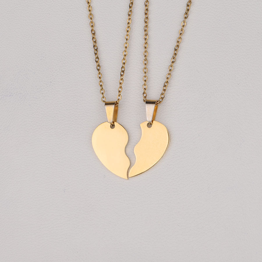 Stainless Steel Love Puzzle Necklace Set