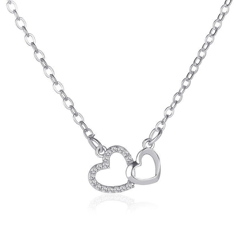 Love necklace with double hearts