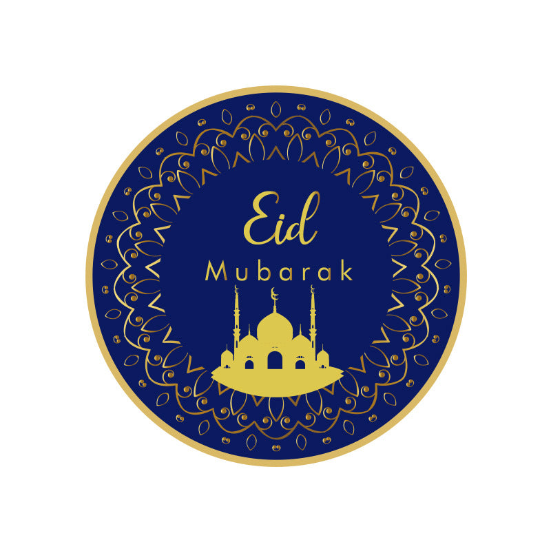 Eid Mubarak Blau Pappteller -Pappbecher und Servietten