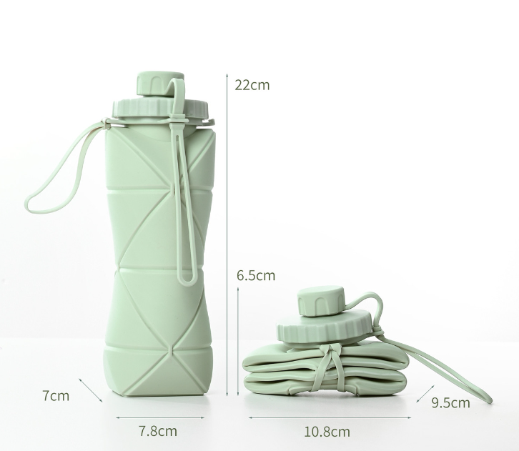 Foldable water bottle for on the go