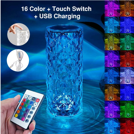 Crystal lamp with different colors 