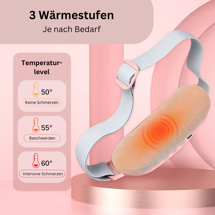 Heat &amp; massage belt against abdominal cramps