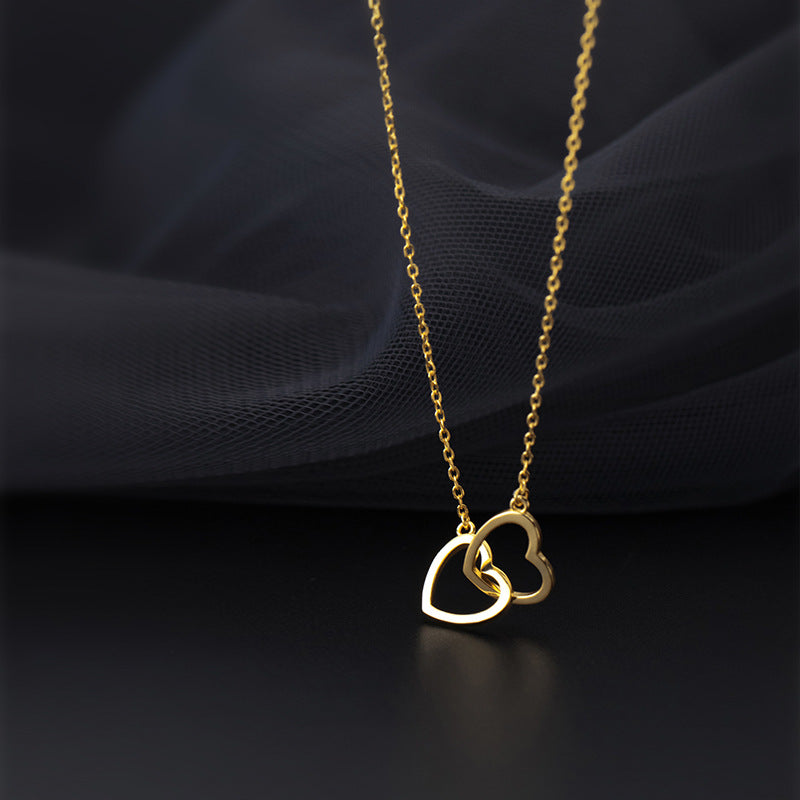 Double heart necklace