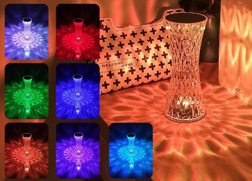 Crystal lamp with different colors 