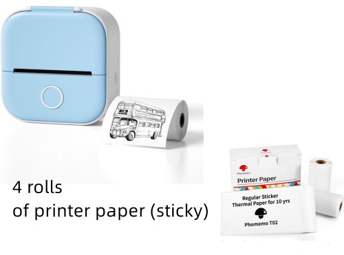 Portable mini label printer with Bluetooth