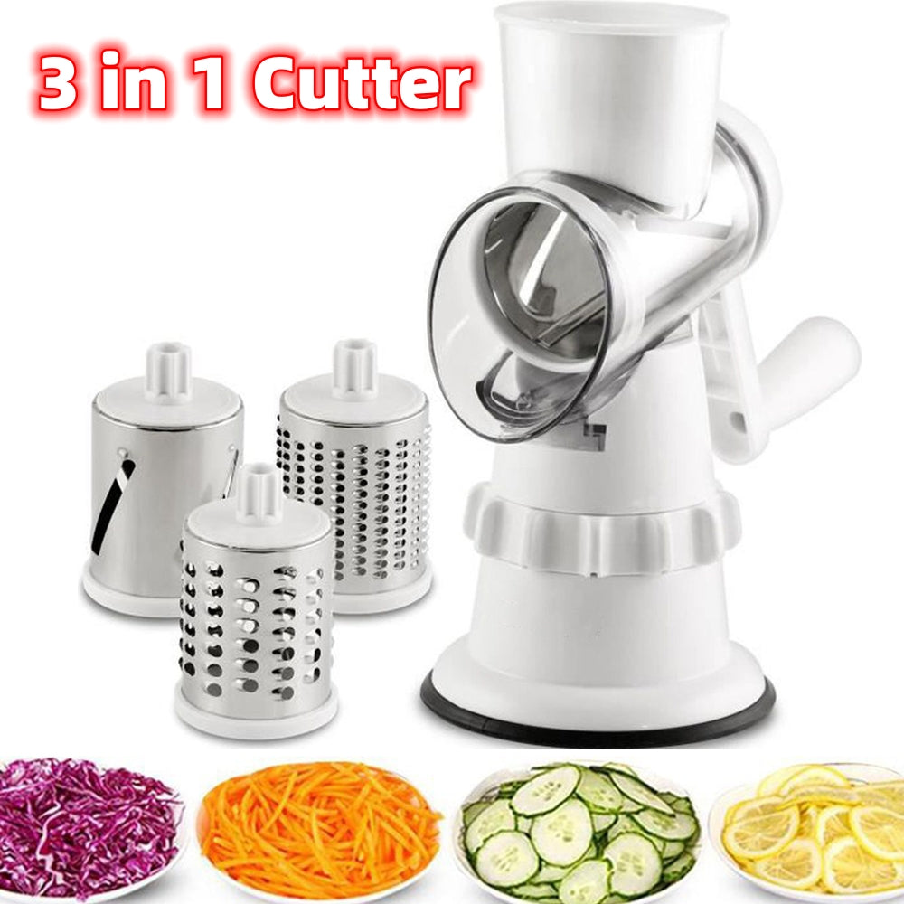 3 in 1 kitchen helper: vegetable cutter, chopper, shredder 