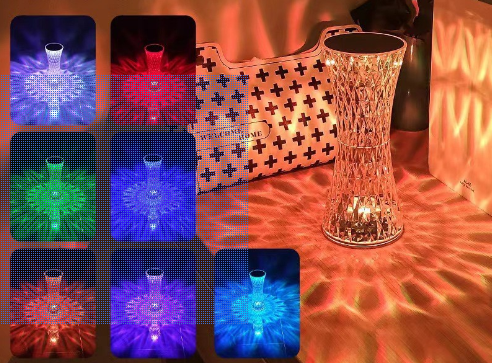 Crystal lamp with different colors 