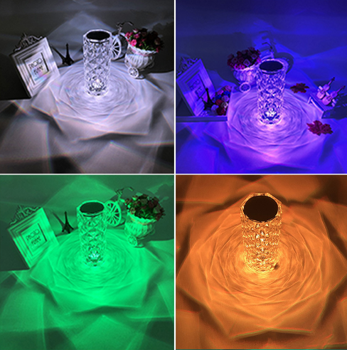 Crystal lamp with different colors 