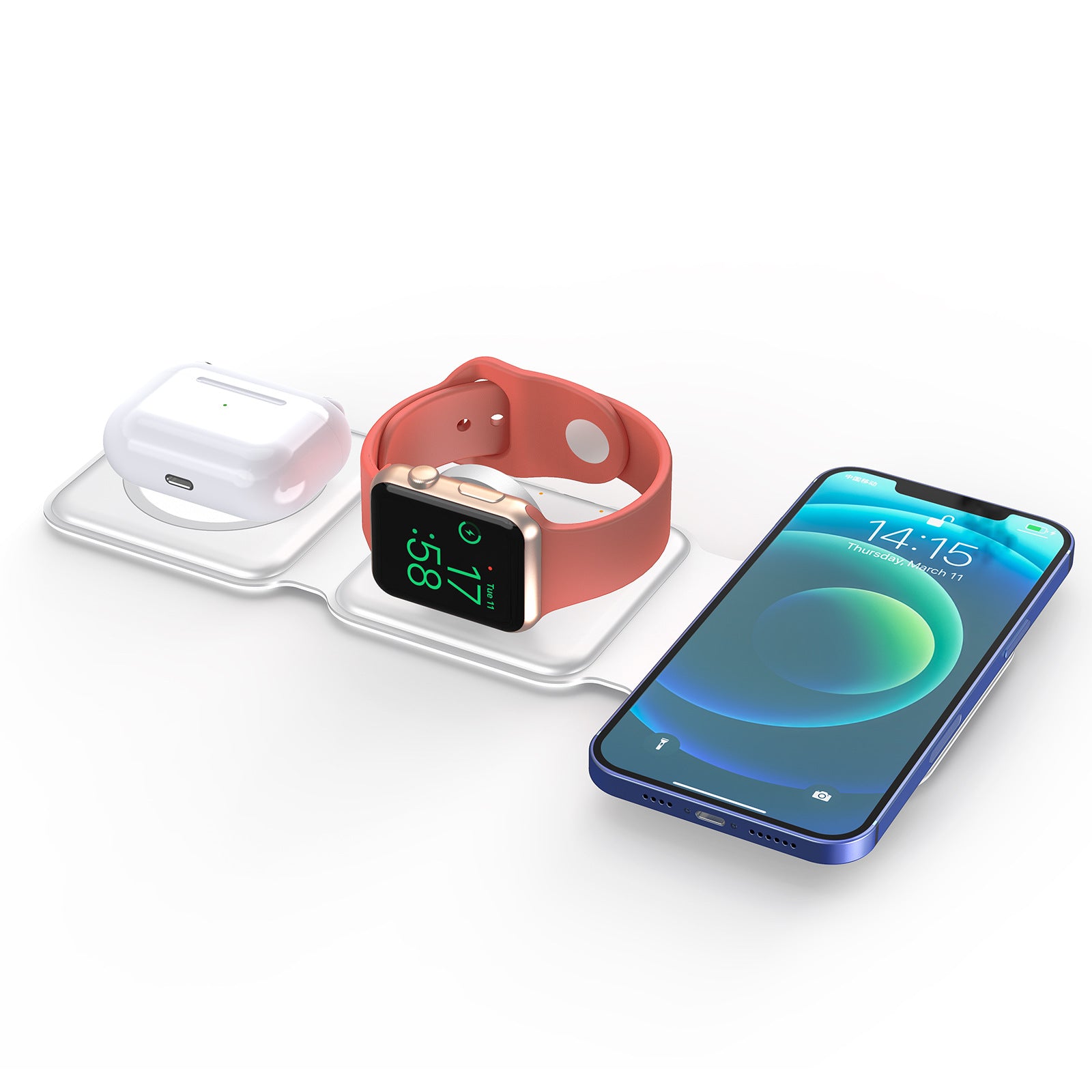 Wireless 3-1 charger, iPhone+Watch+Airpods Pro