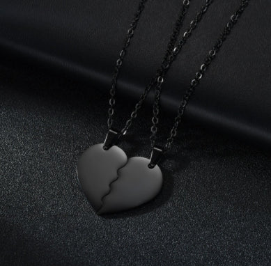 Stainless Steel Love Puzzle Necklace Set