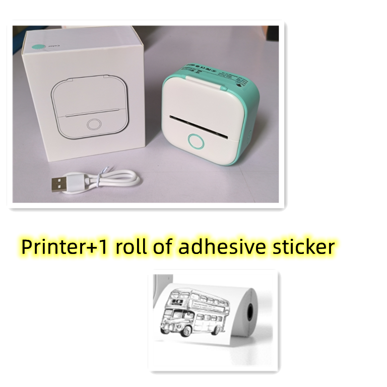 Portable mini label printer with Bluetooth