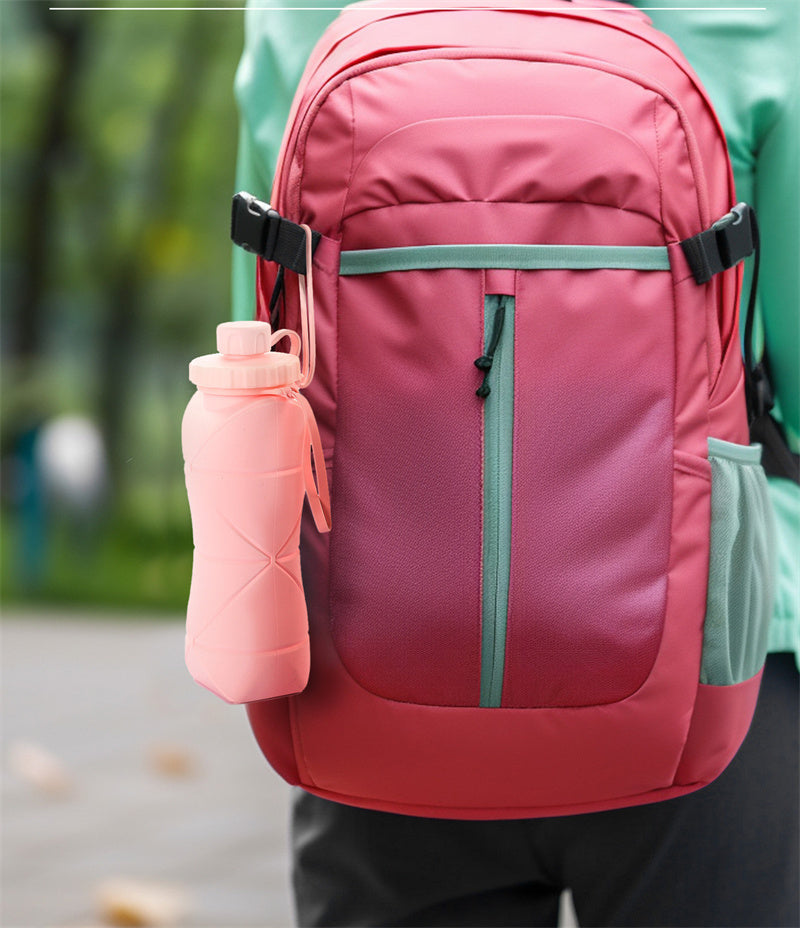 Foldable water bottle for on the go