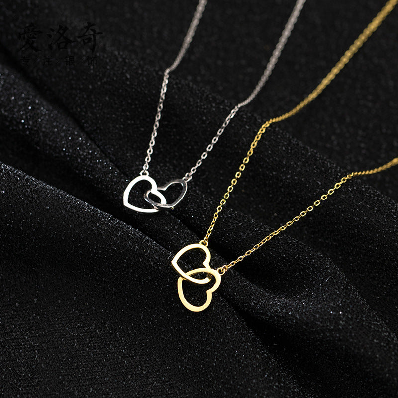 Double heart necklace