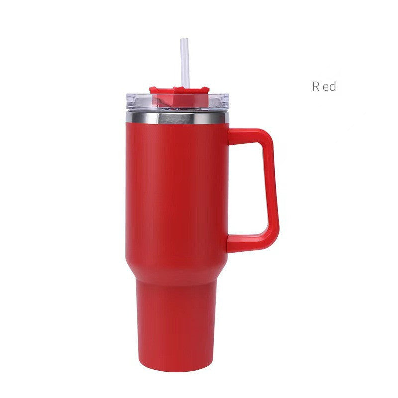 Thermo mug (1.2 liter) with straw and handle